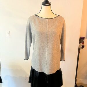 Imperial Drop Waist Sweater Dress w/ Leather Peplum – NWT – M